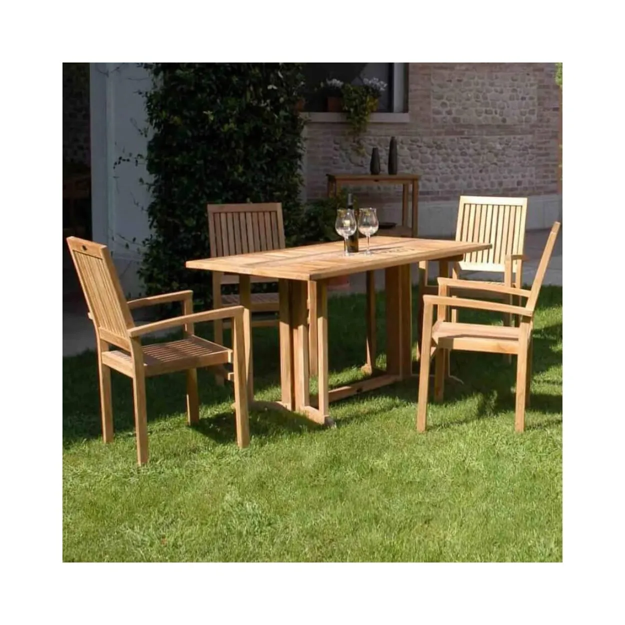 TAVOLO RETTANGOLARE PIEGHEVOLE CONSOLLE 150 X 80 - MARRONE
