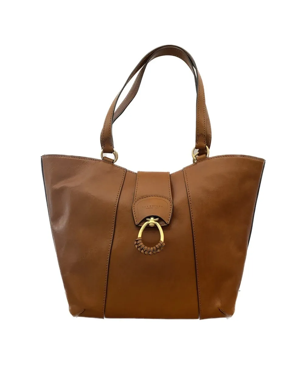 The Bridge Erica borsa shopper grande, pelle cuoio cognac