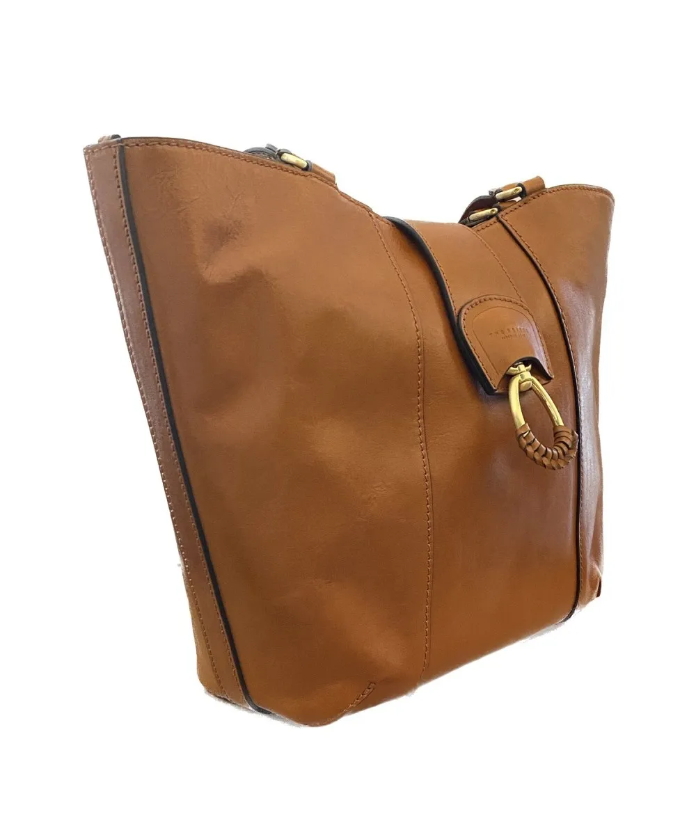The Bridge Erica borsa shopper grande, pelle cuoio cognac