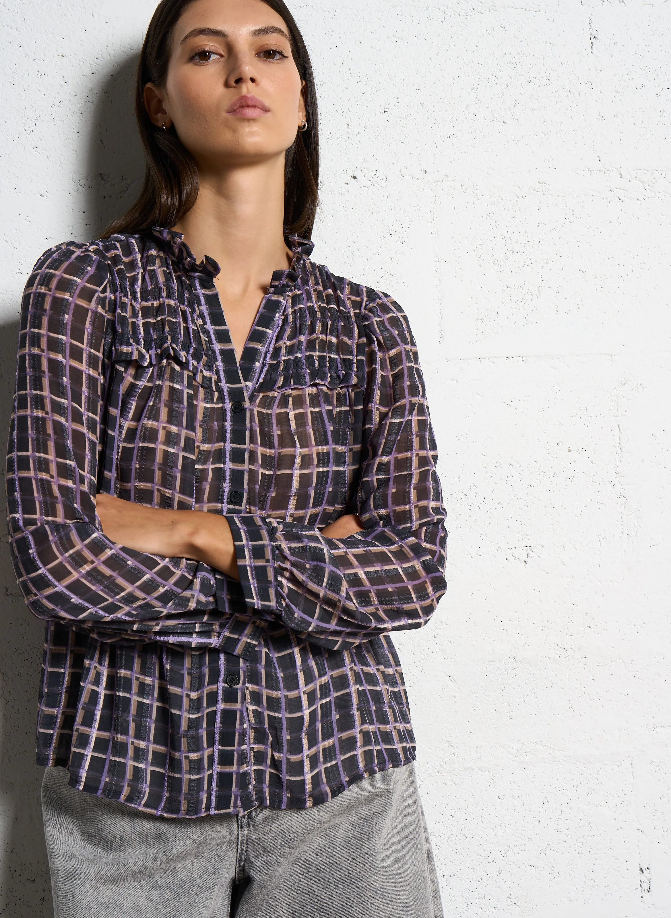  THE KORNER   Camicia dritta con scollo a V | Nero