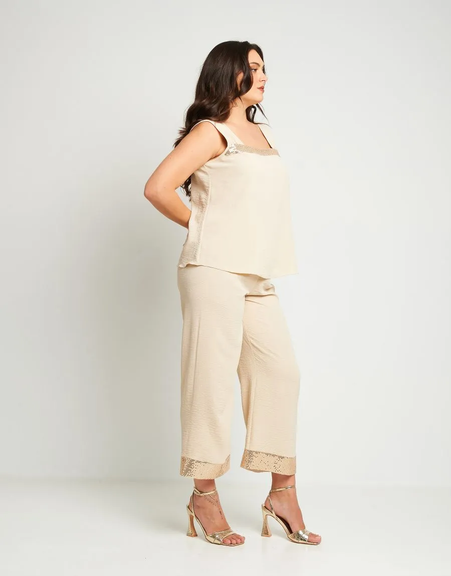 Top a spalla larga con inserto frontale