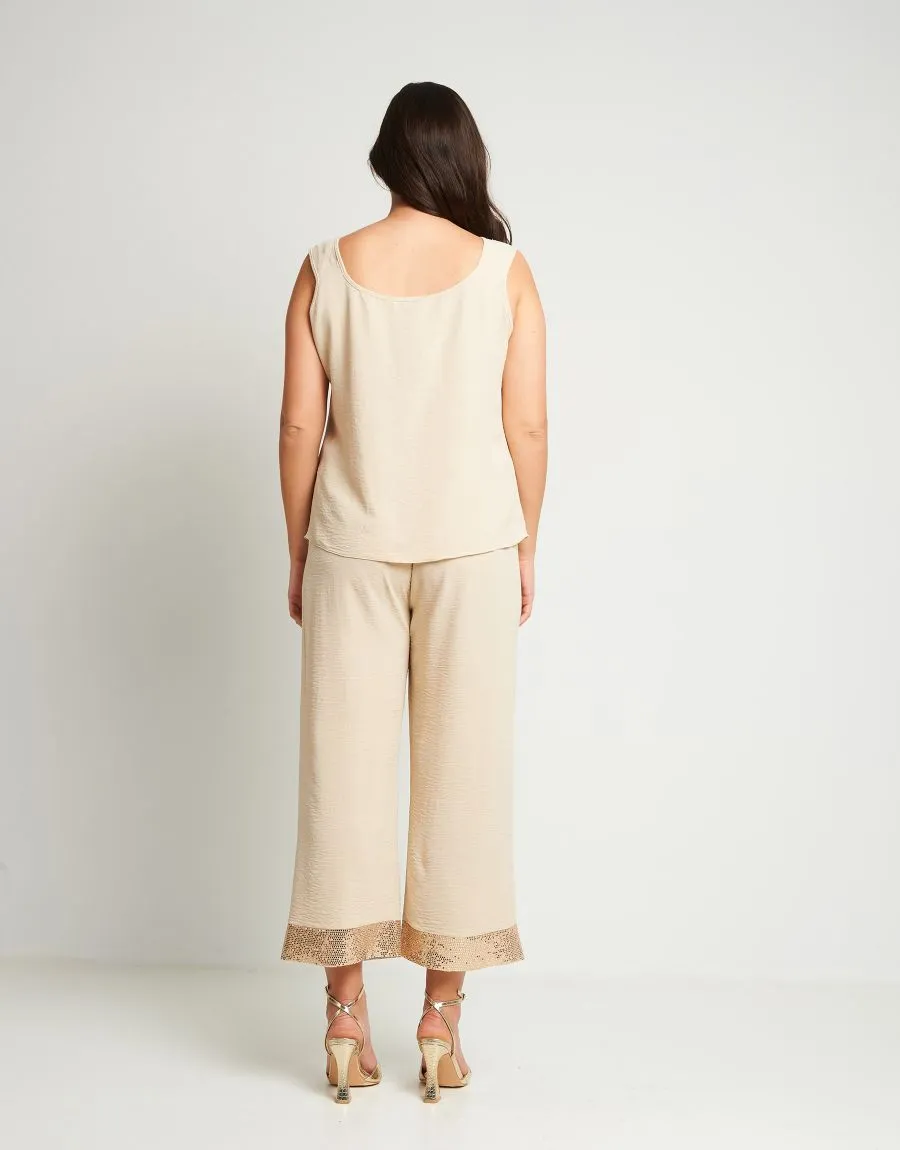 Top a spalla larga con inserto frontale