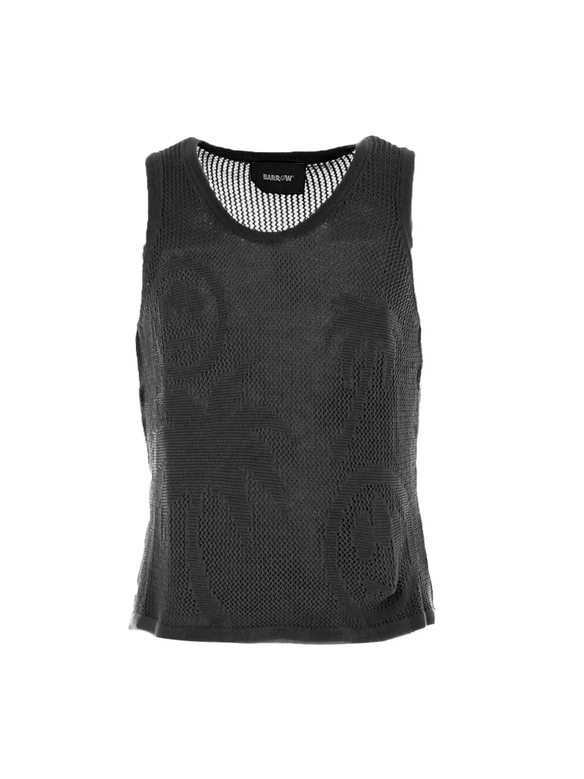 TOP NERO TRAFORATO IN MAGLIA