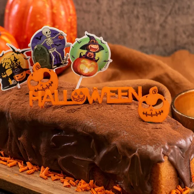 Topper per cupcake assortiti per la notte di Halloween 9 x 6 cm - Dekora - 48 pezzi