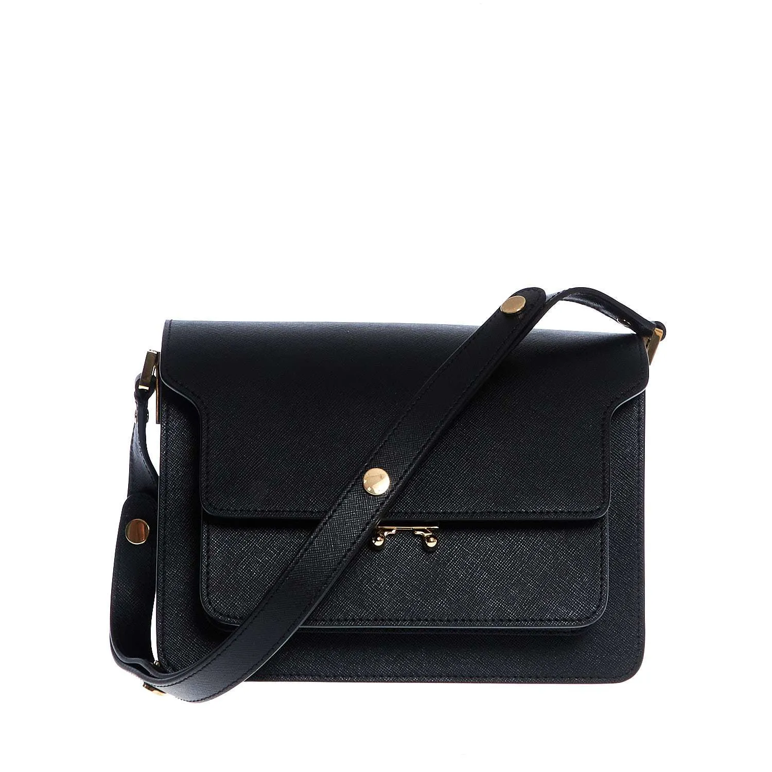 Trunk Media In Pelle Saffiano Nera