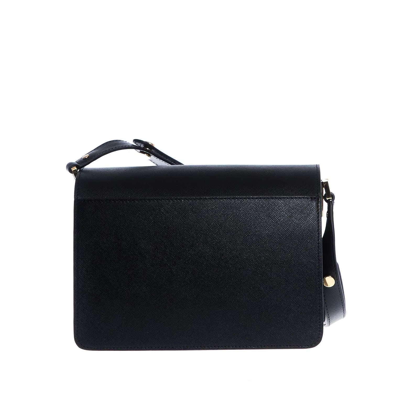 Trunk Media In Pelle Saffiano Nera
