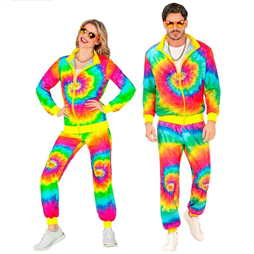 Tuta arcobaleno neon tie-dye unisex