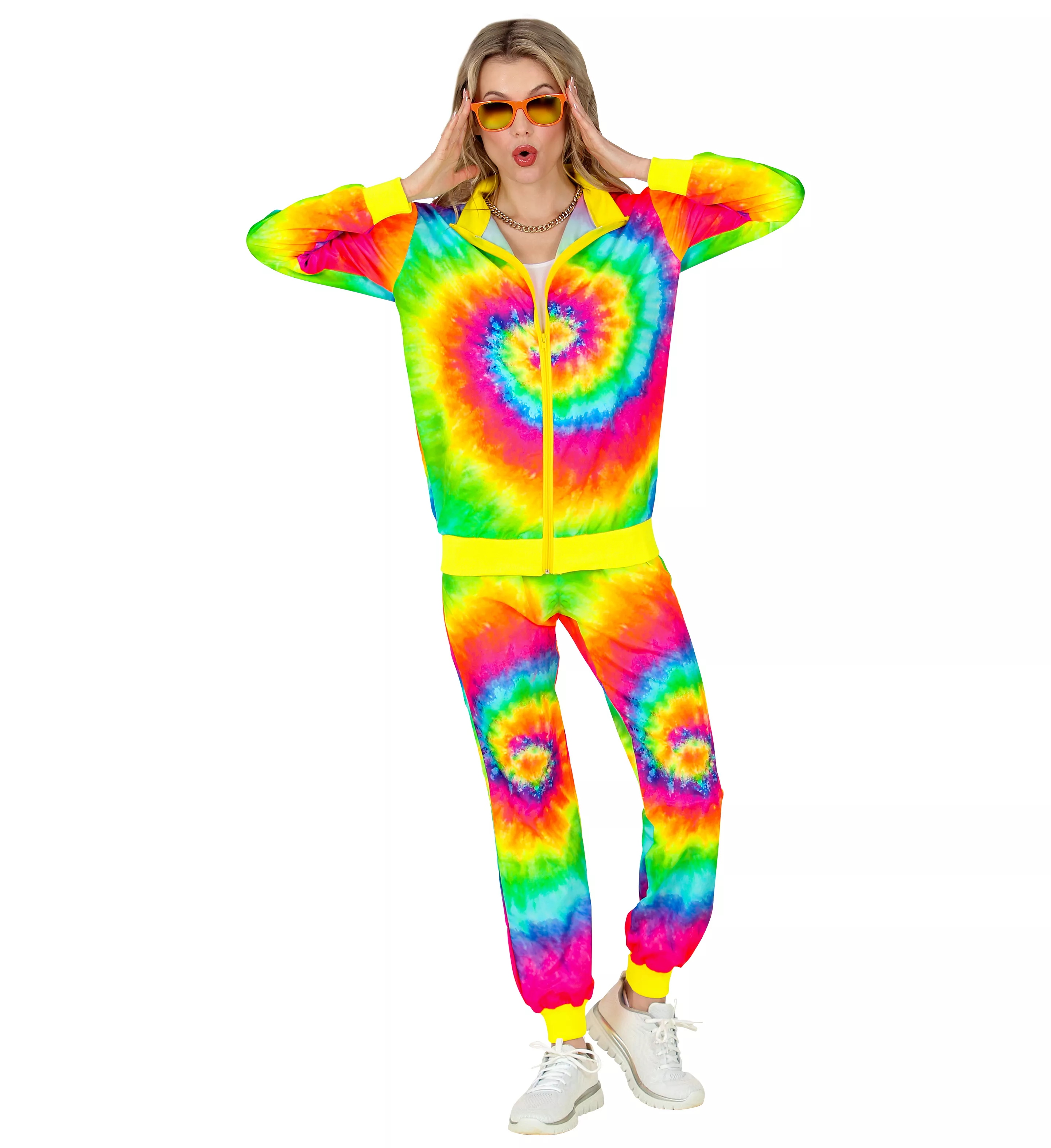 Tuta arcobaleno neon tie-dye unisex